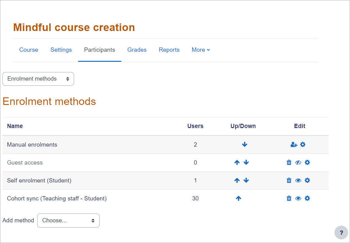 Enrolment methods